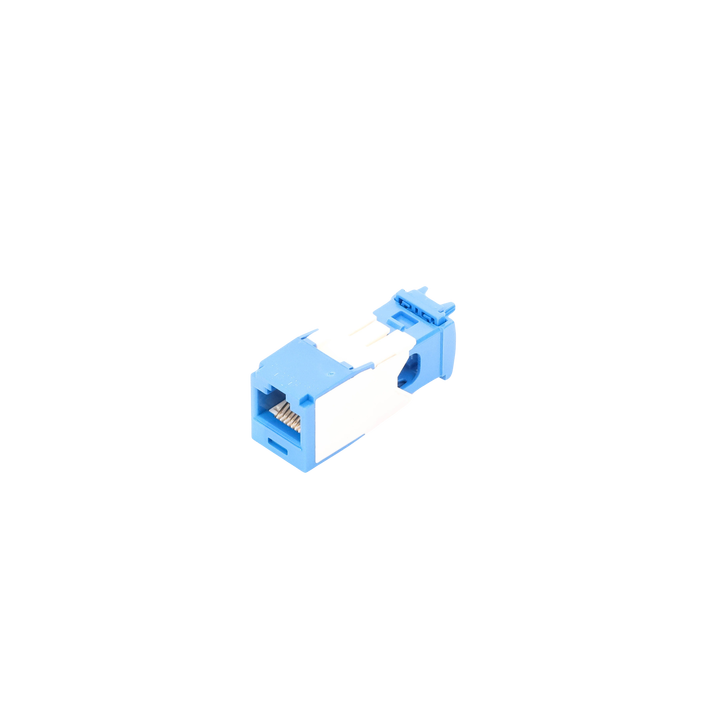 Conector Jack RJ45 Estilo TG, Mini-Com, Categoría 6A, de 8 Posiciones y 8 Cables, Color Azul