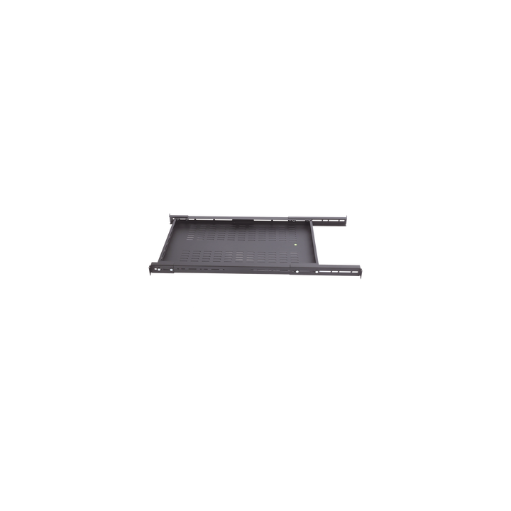 Charola Ventilada para Soportar Equipos en Rack, Profundidad Ajustable de 495 a 965 mm, 1U, Color Negro