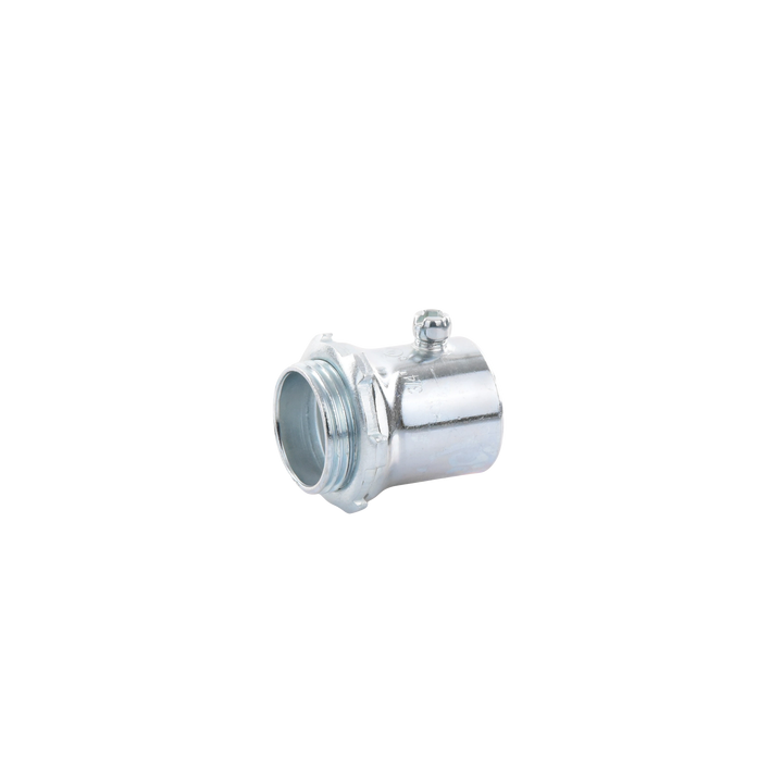Conector 1" (25mm) pared delgada con tornillo tipo americano galvanizado etiqueta verde