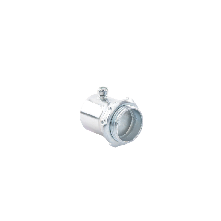 Conector 1" (25mm) pared delgada con tornillo tipo americano galvanizado etiqueta verde
