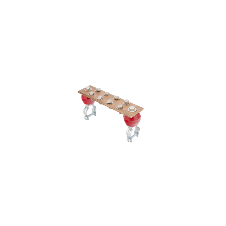 Barra Unión Torre 1000A / Cobre 100% / Compatible STZ30-45 / Aisladores Rojos / EIA-TIA-BICSI / TMGB-TGB