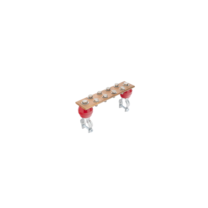 Barra Unión Torre 1000A / Cobre 100% / Compatible STZ30-45 / Aisladores Rojos / EIA-TIA-BICSI / TMGB-TGB