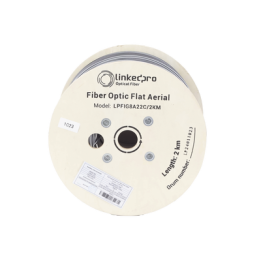 Carrete de 2 Kilómetros (6561.68 Pies) de Fibra Óptica Aérea Mini Figura 8 G.657A2 Tipo Drop Plana, Monomodo de 2