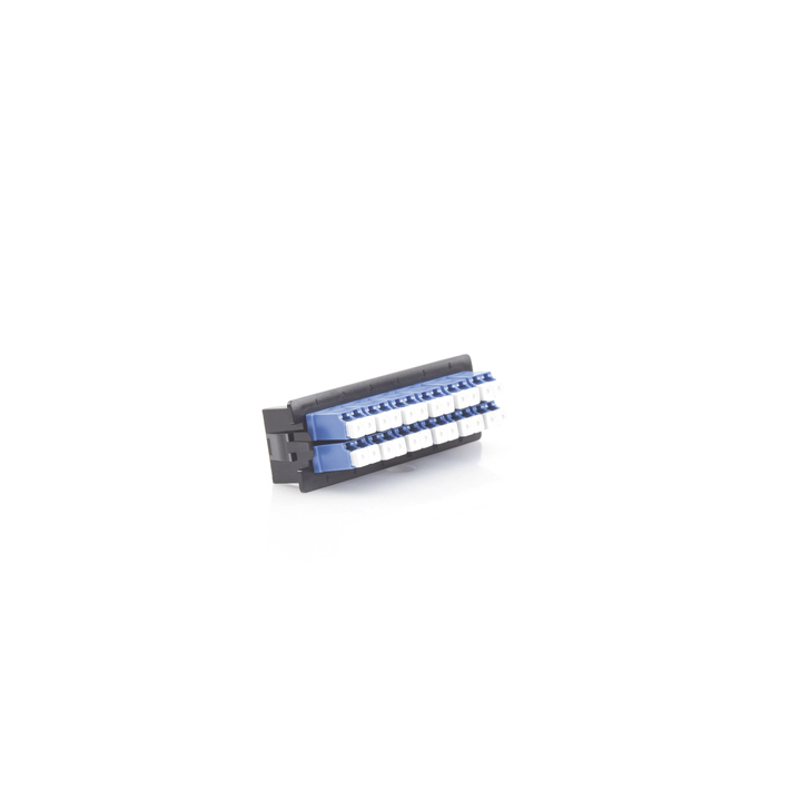 Placa Acopladora para Distribuidor de Fibra Óptica LP-ODF-8024, Incluye 12 Acopladores LC Duplex para Fibra Monomodo