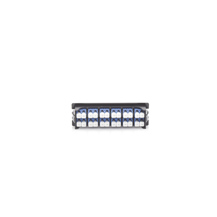 Placa Acopladora para Distribuidor de Fibra Óptica LP-ODF-8024, Incluye 12 Acopladores LC Duplex para Fibra Monomodo