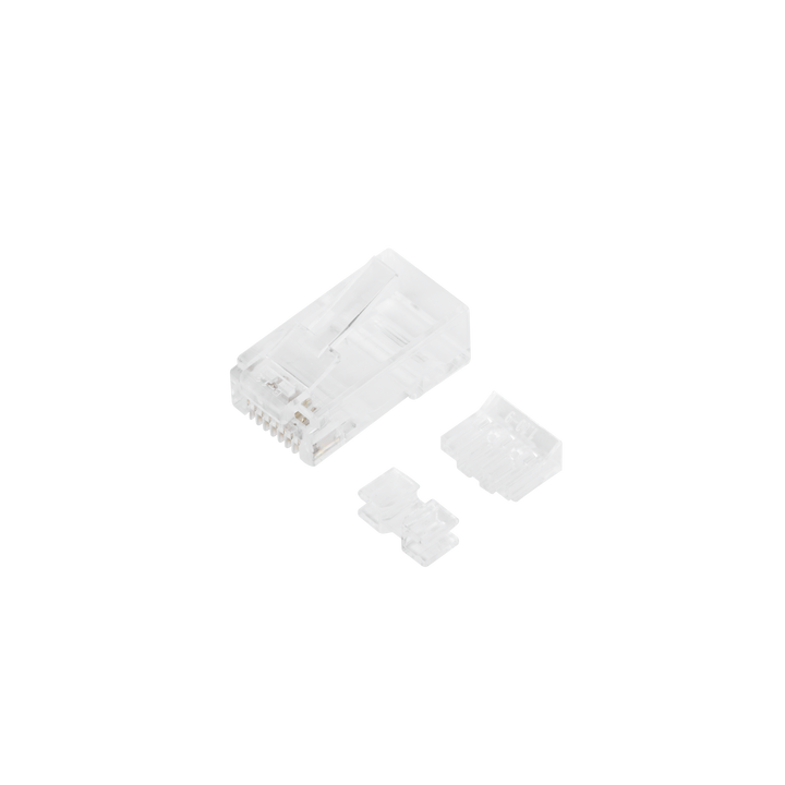 Bote con 100 Piezas de Plug Modular RJ45 Cat6A Chapado de Oro a 30 Micras para Durabilidad Extrema