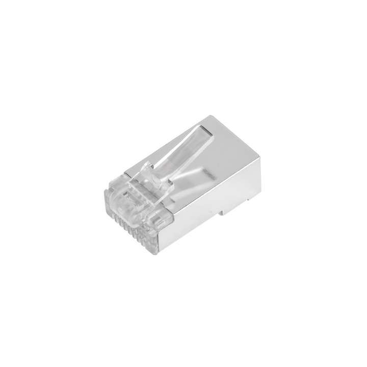 Bote con 100 Piezas de Plug Modular RJ45 Cat6 Blindado, Chapado de Oro a 30 Micras para Durabilidad Extrema SIN PIN de