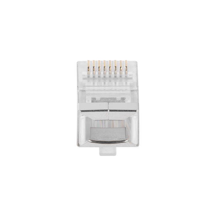 Bote con 100 Piezas de Plug Modular RJ45 Cat6 Blindado, Chapado de Oro a 30 Micras para Durabilidad Extrema SIN PIN de