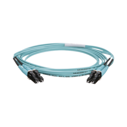 Jumper de Fibra Optica Multimodo 50/125 OM4, LC-LC Duplex, OFNR (Riser), Color Aqua, 2 Metros (6.56 Pies)