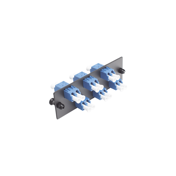 Placa Acopladora de Fibra Óptica FAP, con 6 Conectores LC Duplex (12 Fibras), para Fibra Monomodo OS1/OS2, Color Azul