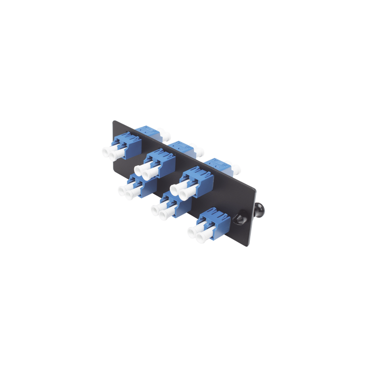 Placa Acopladora de Fibra Óptica FAP, con 6 Conectores LC Duplex (12 Fibras), para Fibra Monomodo OS1/OS2, Color Azul
