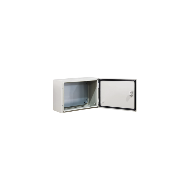 Gabinete de Acero IP66 Uso en Intemperie (400 x 300 x 300 mm) con Placa Trasera Interior Metálica y Compuerta Inferior