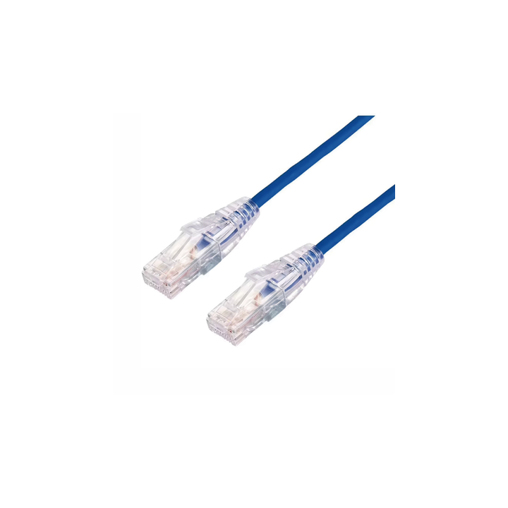 Cable de Parcheo Slim UTP Cat6A - 2 Metros (6.56 Pies) Azul, Diámetro Reducido (28 AWG)