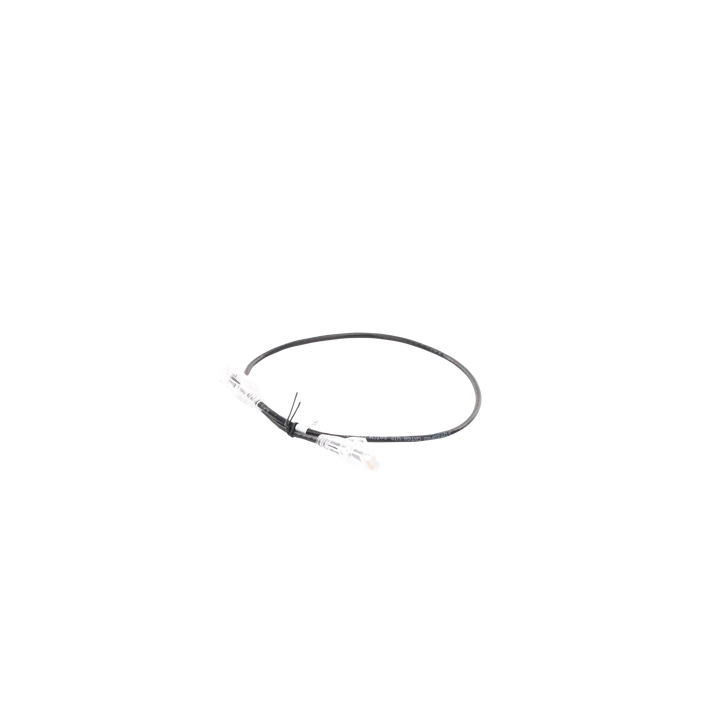 Cable de Parcheo Slim UTP Cat6A - 0.5 Metros (1.64 Pies) Negro, Diámetro Reducido (28 AWG)