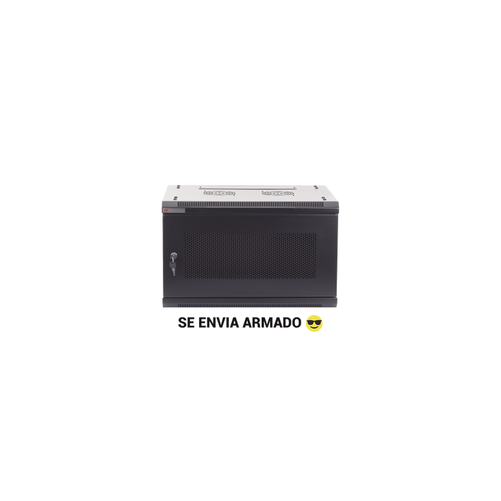 Gabinete PRECISION, Con Puerta de Cristal Templado, de 19in, 9UR, 450mm de Profundidad, Color Negro