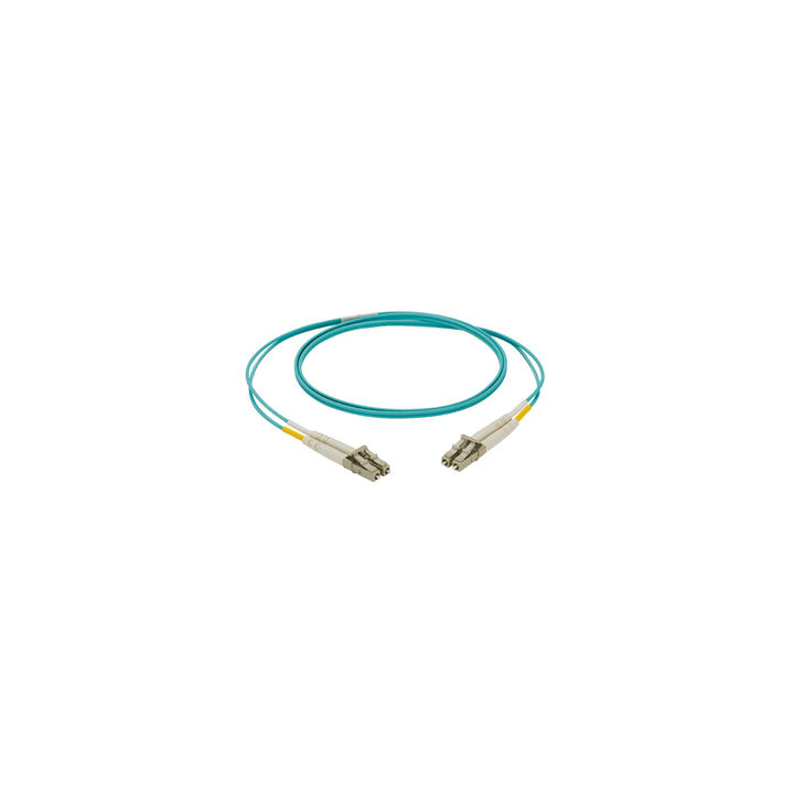 Jumper de Fibra Optica Multimodo 50/125 OM3, LC-LC Duplex, LSZH, Color Aqua, 3 Metros (9.84 Pies)