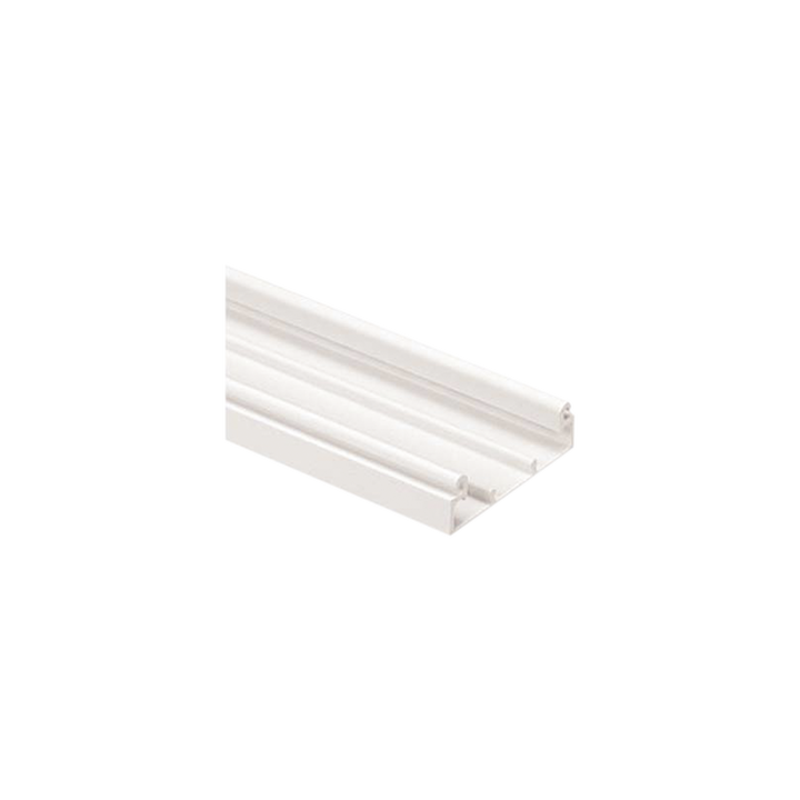 Base para canaleta T-70, de PVC rígido, con orificios perforados para montaje, 103.3 x 44.9 x 1828.8 mm, Color Blanco