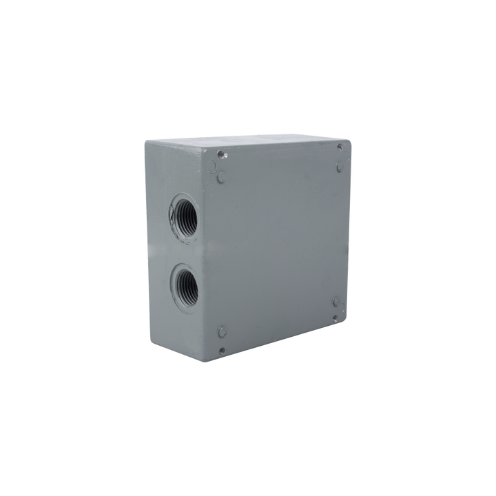 Caja Condulet Cuadrada de 3/4" (19.05 mm) con 4 bocas a prueba de intemperie.