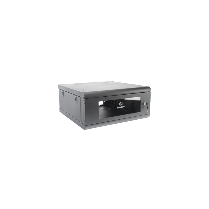 Gabinete de Pared con Puerta de Cristal Templado, 635mm de Profundidad, 4U Rack de 19'', Acero Reforzado