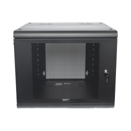 Gabinete de Pared con Puerta Perforada, 635mm de Profundidad, 9U Rack de 19 in, Acero Reforzado