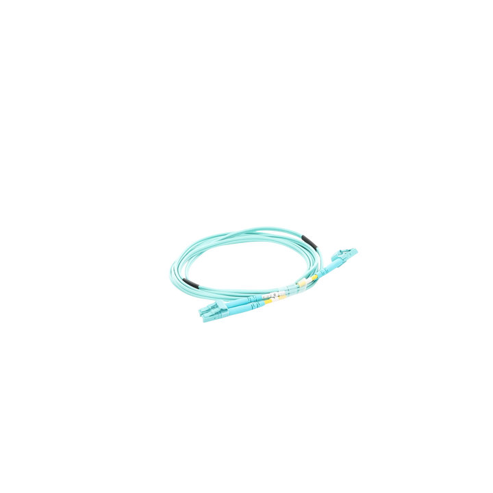 Jumper de Fibra Óptica Multimodo OM4 50/125 LC-LC OFNR (Riser), 2.0 mm, Dúplex, Aqua, 2 Metros (6.56 Pies)