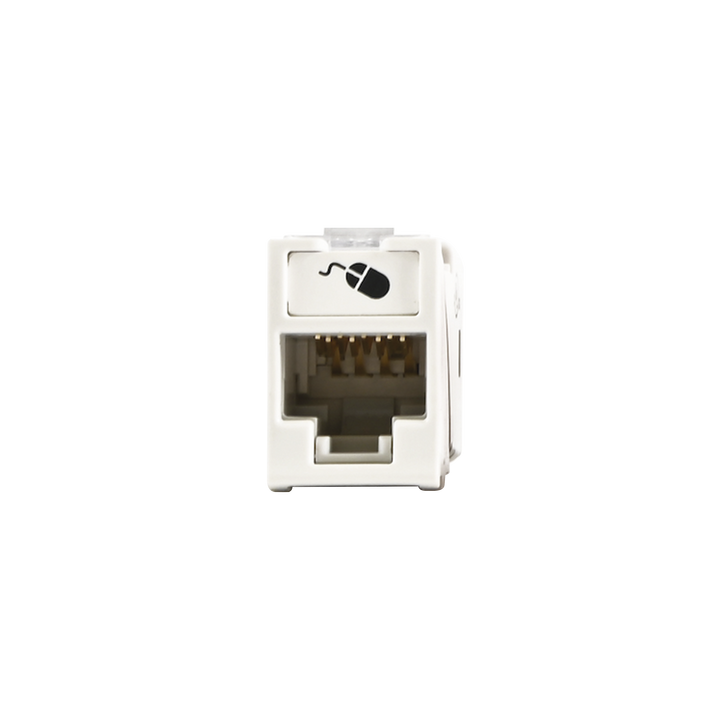 Jack Ultramax Cat6, UTP, Montaje Híbrido en Placa de Pared (Plano y Angulado), Color Blanco, Punch Down