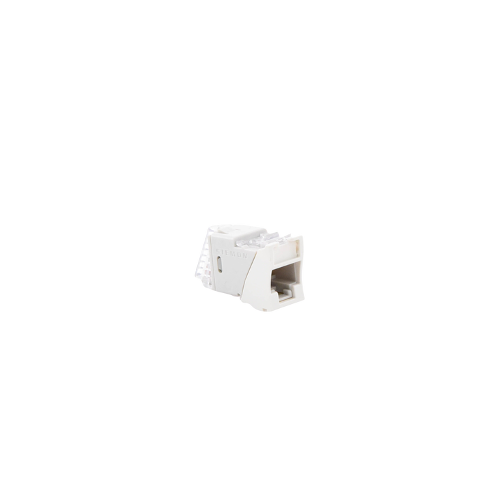 Jack Ultramax Cat6, UTP, Montaje Híbrido en Placa de Pared (Plano y Angulado), Color Blanco, Punch Down