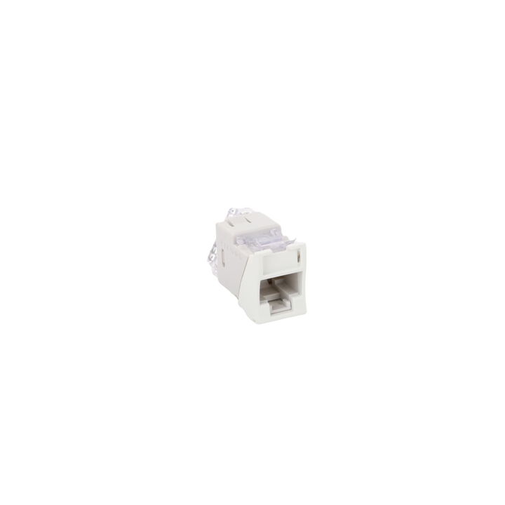 Jack Ultramax Cat6, UTP, Montaje Híbrido en Placa de Pared (Plano y Angulado), Color Blanco, Punch Down