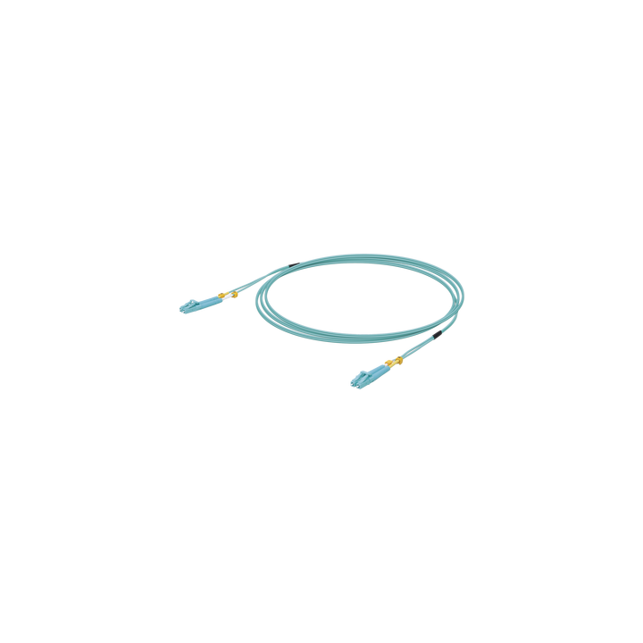 Jumper de Fibra Óptica Multimodo LC-LC Duplex 10 G, 50/125 OM3, Color Aqua, 3 Metros (9.84 Pies)