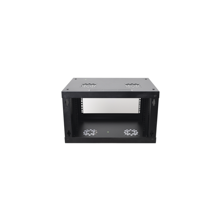 Gabinete de Pared de 6U con Puerta de Cristal Templado, 455 mm de Profundidad Total, Rack de 19in, Acero Reforzado