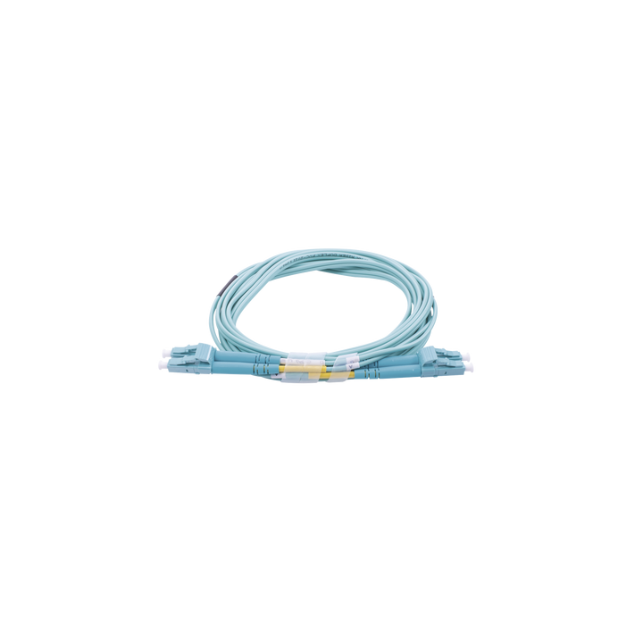 Jumper de Fibra Óptica Multimodo OM4 50/125 LC-LC OFNR (Riser), 2.0 mm, Dúplex, Aqua, 3 Metros (9.84 Pies)