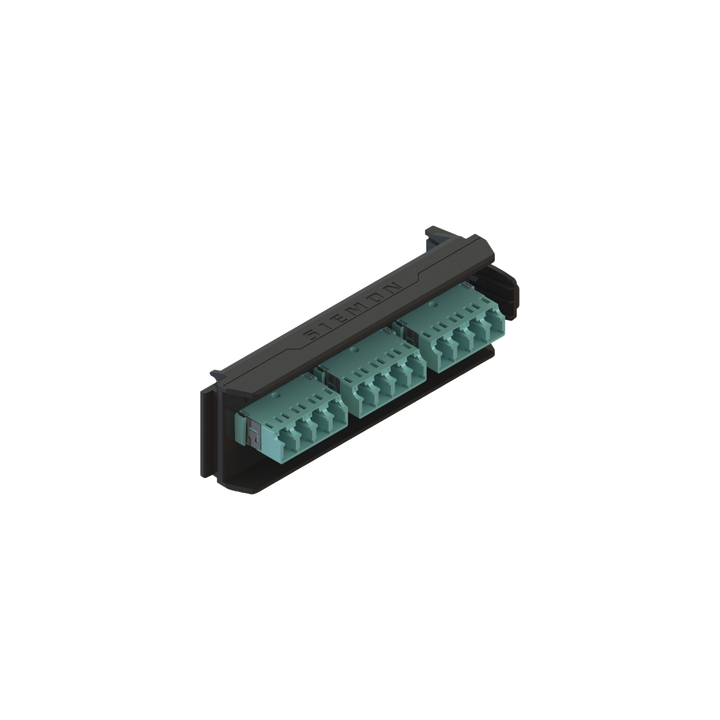 Placa Acopladora LightVerse, 6 Conectores Dúplex LC/UPC, Acepta hasta 12 Fibras Multimodo OM3 y OM4 (No Shuttered)
