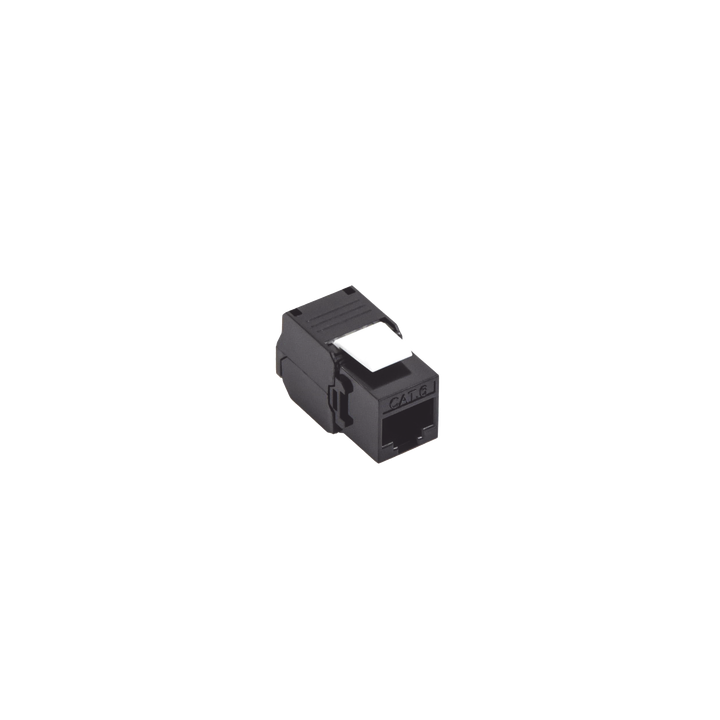 Módulo Jack Keystone Cat6 (Toolless), con Terminación en Ángulo 180 - Color Negro, Compatible con Faceplate y