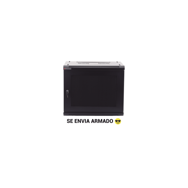 Gabinete PRECISION, Con Puerta Perforada, de 19in, 9UR, 450mm de Profundidad, Color Negro