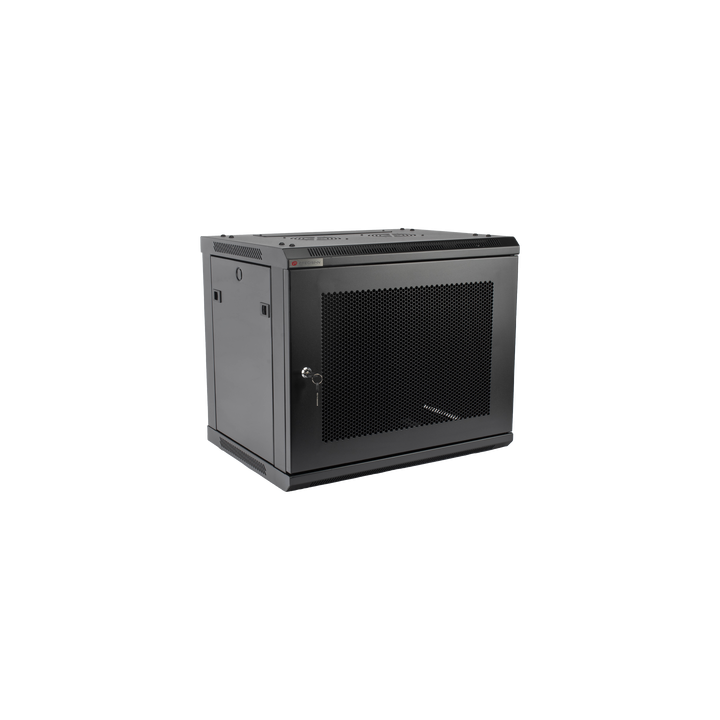Gabinete PRECISION, Con Puerta Perforada, de 19in, 9UR, 450mm de Profundidad, Color Negro
