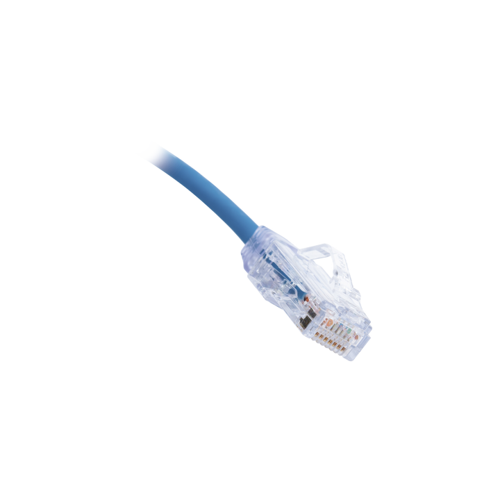 Cable de Parcheo TX6, UTP Cat6, Diámetro Reducido (28AWG), Color Azul, 0.3 Metros (1 Pie)