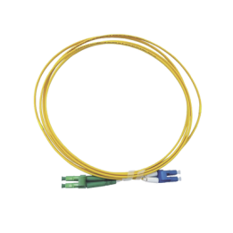 Jumper de Fibra Óptica Monomodo 9/125 LC/UPC-LC/APC, OFNR (Riser), 2.0 mm, Dúplex, Amarillo, 3 Metros (9.84 Pies)