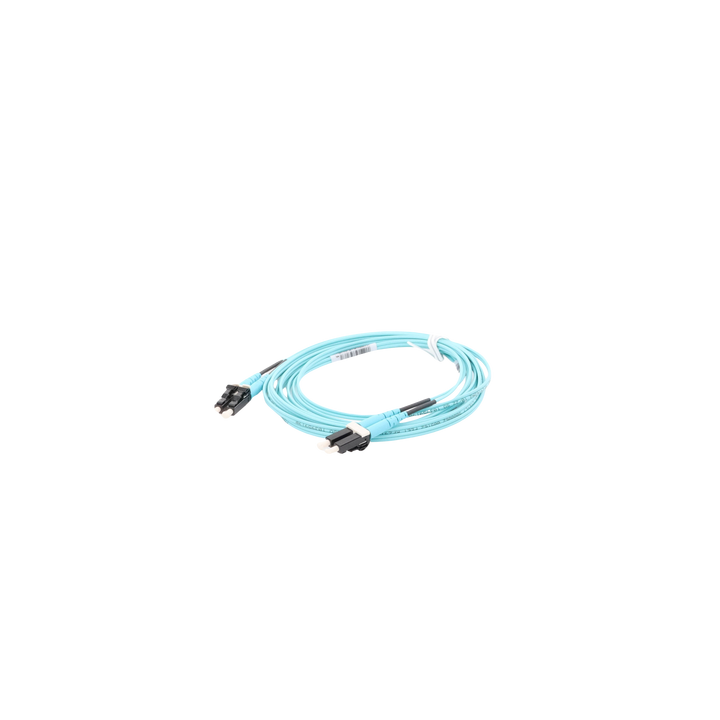 Jumper de Fibra Optica Multimodo 50/125 OM4, LC-LC Duplex, OFNR (Riser), Color Aqua, 3 Metros (9.84 Pies)