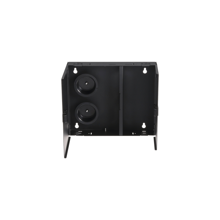 Caja de Conexión de Fibra Óptica, Para Montaje en Pared, Acepta 2 Placas FAP o FMP, Hasta 48 Fibras, Color Negro