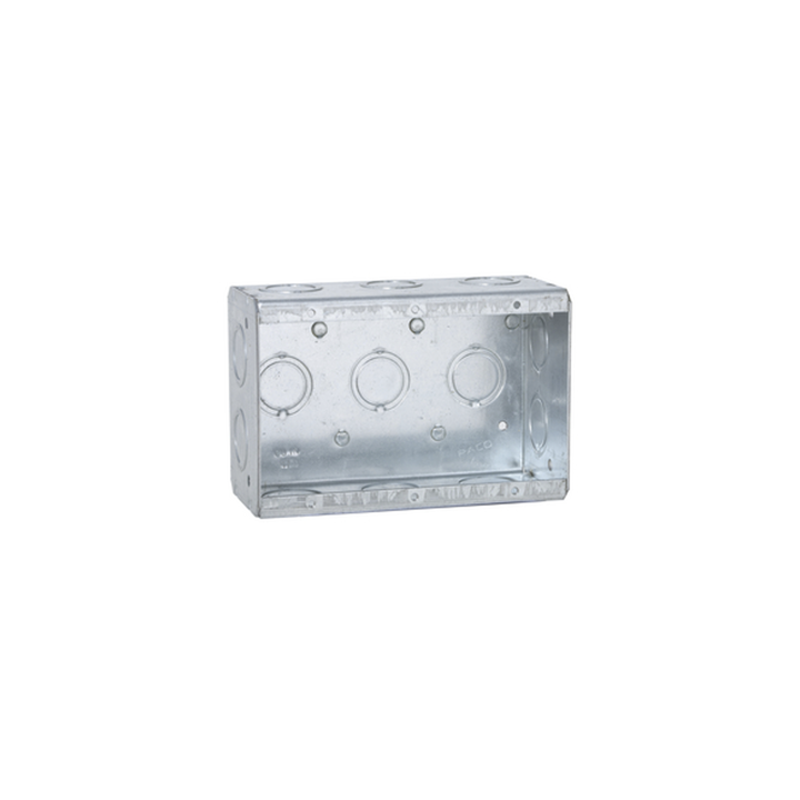 Caja Multigang de 3 Gangs / Profundidad de 2-1/2" / 16 Entradas de 1/2" y 3/4".