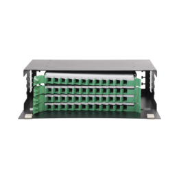 Distribuidor de Fibra Óptica con Bandejas Deslizables, Vacío, 19 Pulgadas (48.26 cm), Acepta 48 Adaptadores LC Duplex