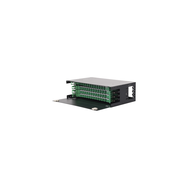 Distribuidor de Fibra Óptica con Bandejas Deslizables, Vacío, 19 Pulgadas (48.26 cm), Acepta 48 Adaptadores LC Duplex