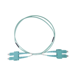 Jumper de Fibra Óptica Multimodo OM3 50/125 SC-SC OFNR (Riser), 2.0 mm, Dúplex, Aqua, 3 Metros (9.84 Pies)
