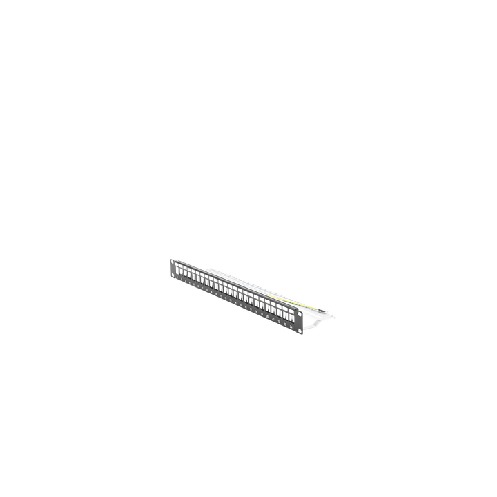 Patch Panel Modular Blindado (STP) de 24 Puertos, con Barra para Organizar Cable