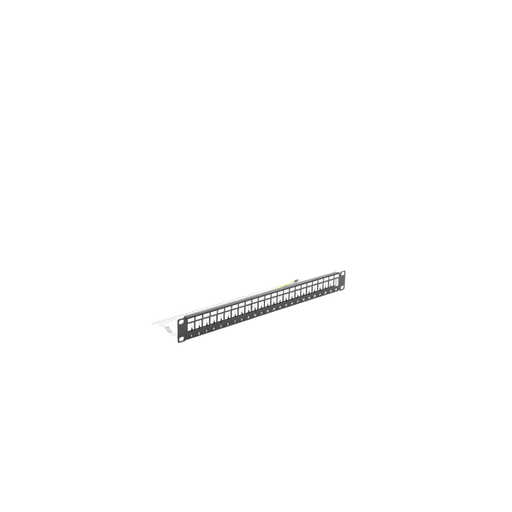 Patch Panel Modular Blindado (STP) de 24 Puertos, con Barra para Organizar Cable