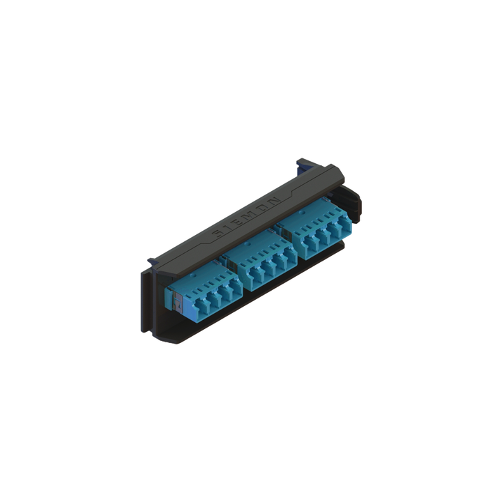Placa Acopladora LightVerse, 6 Conectores Dúplex LC/UPC, Acepta hasta 12 Fibras Monomodo (No Shuttered)