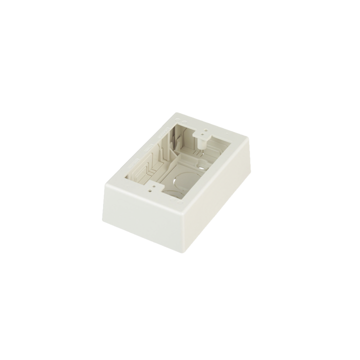 Caja de Pared Superficial, Uso Universal con Placas de Pared, con Cinta Adhesiva, Color Blanco Mate