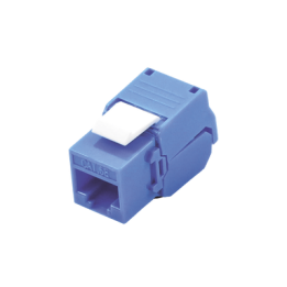 Módulo Jack Keystone Cat5e (Toolless), con Terminación en Ángulo 180 - Color Azul, Compatible con Faceplate y
