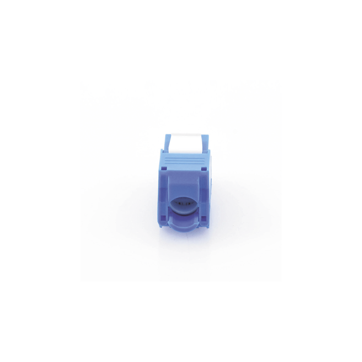Módulo Jack Keystone Cat5e (Toolless), con Terminación en Ángulo 180 - Color Azul, Compatible con Faceplate y