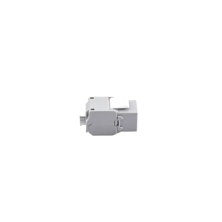 Módulo Jack Keystone Cat6 (Toolless), con Terminación en Ángulo 180 Grados Color Gris, Compatible con Faceplate y